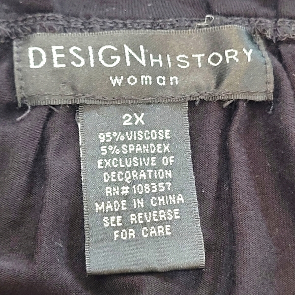 2X Black Embroidered Sleeveless Midi Dress with Ruffle Collar - Picture 5 of 5